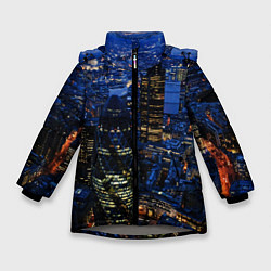 Куртка зимняя для девочки Лондон сити, цвет: 3D-светло-серый