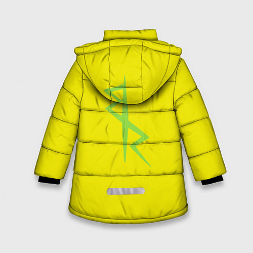 Зимняя куртка для девочки Киберпанк - Лого Дэвида / 3D-Светло-серый – фото 2