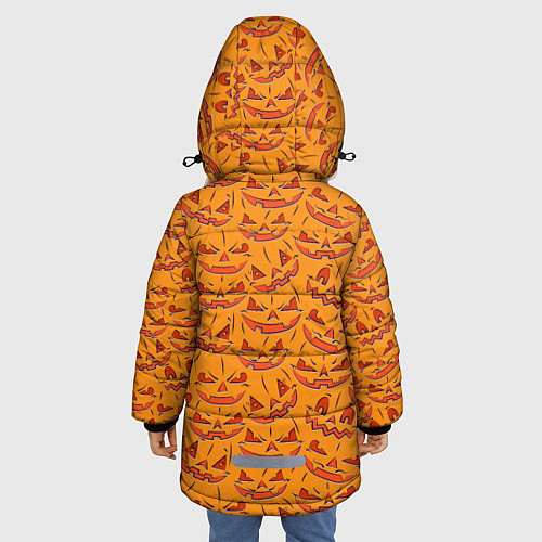 Зимняя куртка для девочки Halloween Pumpkin Pattern / 3D-Светло-серый – фото 4