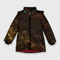 Куртка зимняя для девочки Абстрактный песок из золота, цвет: 3D-красный