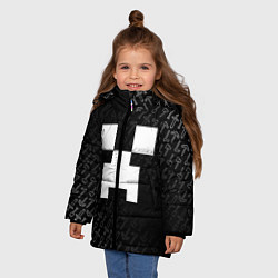 Куртка зимняя для девочки Криппер - паттерн инструментов - Майнкрафт, цвет: 3D-красный — фото 2