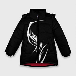 Куртка зимняя для девочки Силуэт девушки Кучики Рукия, цвет: 3D-красный