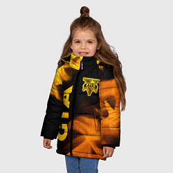 Куртка зимняя для девочки GTA - gold gradient: надпись, символ, цвет: 3D-черный — фото 2
