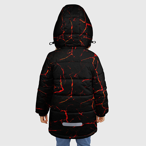 Зимняя куртка для девочки Текстура лавы / 3D-Черный – фото 4
