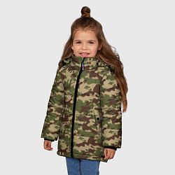 Куртка зимняя для девочки Камуфляж ВСР-98 Флора, цвет: 3D-черный — фото 2