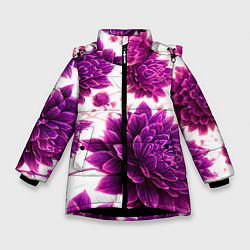 Зимняя куртка для девочки Яркие цветочные бутоны