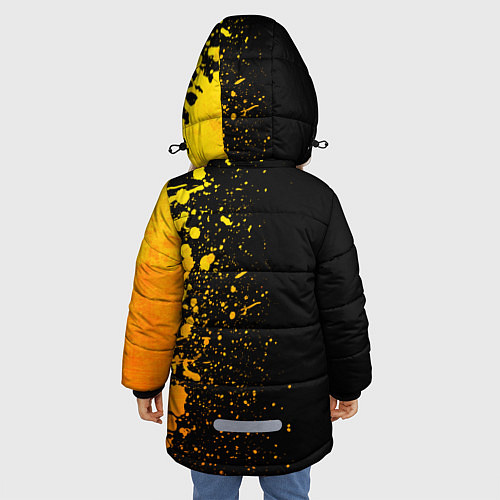Зимняя куртка для девочки Sally Face - gold gradient: по-вертикали / 3D-Черный – фото 4