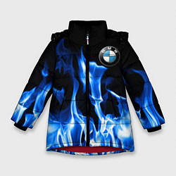 Куртка зимняя для девочки BMW fire, цвет: 3D-красный