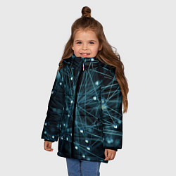 Куртка зимняя для девочки Молекулы, цвет: 3D-светло-серый — фото 2