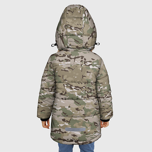 Зимняя куртка для девочки Мультикам камуфляж / 3D-Черный – фото 4