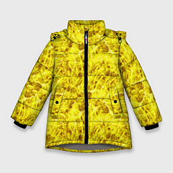 Зимняя куртка для девочки Жёлтый лёд - текстура