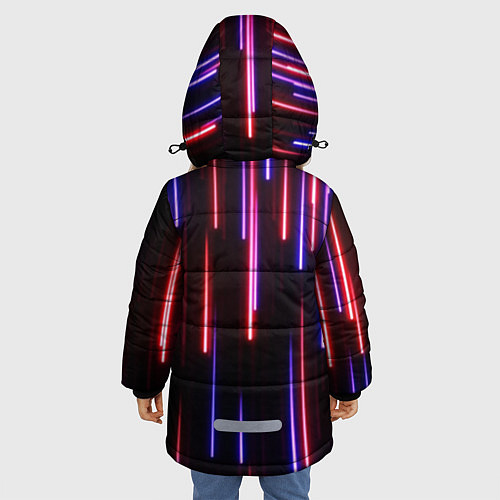 Зимняя куртка для девочки Метеоритный дождь / 3D-Черный – фото 4