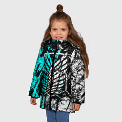 Куртка зимняя для девочки Атака титанов гранж, цвет: 3D-черный — фото 2