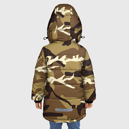 Зимняя куртка для девочки Камуфляж Woodland осень крупный / 3D-Черный – фото 4