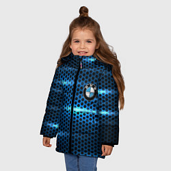 Куртка зимняя для девочки BMW texture, цвет: 3D-светло-серый — фото 2