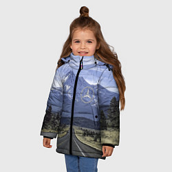 Куртка зимняя для девочки Мерседес - очередная вершина!, цвет: 3D-черный — фото 2