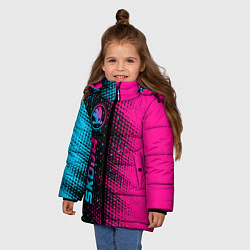 Куртка зимняя для девочки Skoda - neon gradient: по-вертикали, цвет: 3D-черный — фото 2