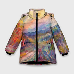 Зимняя куртка для девочки Осенний пейзаж акварель