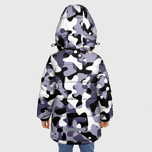Зимняя куртка для девочки Камуфляж Common City / 3D-Черный – фото 4