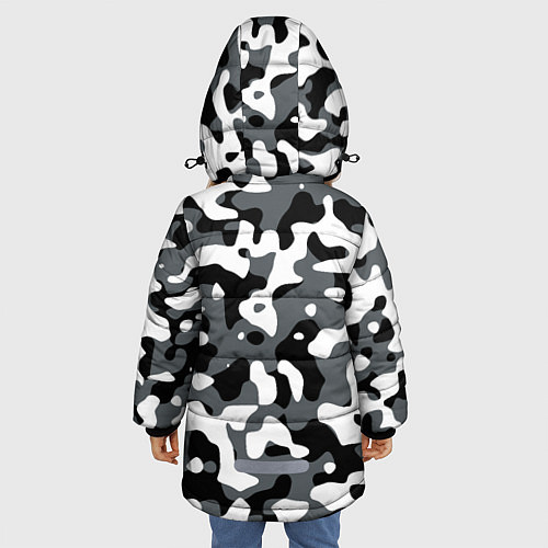 Зимняя куртка для девочки Камуфляж Concrete Jungle / 3D-Черный – фото 4