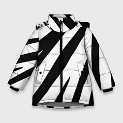 Куртка зимняя для девочки Камуфляж зебры, цвет: 3D-светло-серый