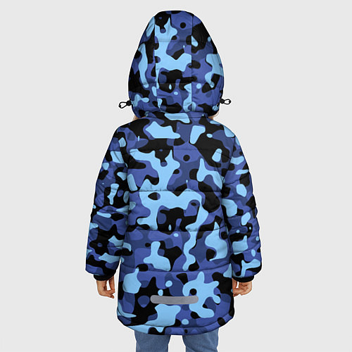 Зимняя куртка для девочки Камуфляж Sky Blue / 3D-Черный – фото 4