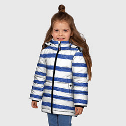 Куртка зимняя для девочки Рыбы в полоску, цвет: 3D-светло-серый — фото 2