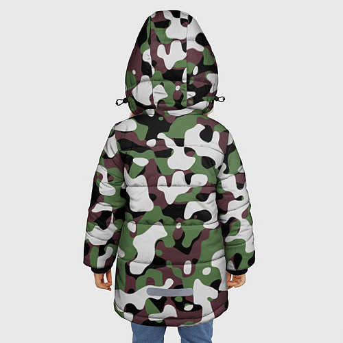 Зимняя куртка для девочки Камуфляж Jieitai / 3D-Черный – фото 4