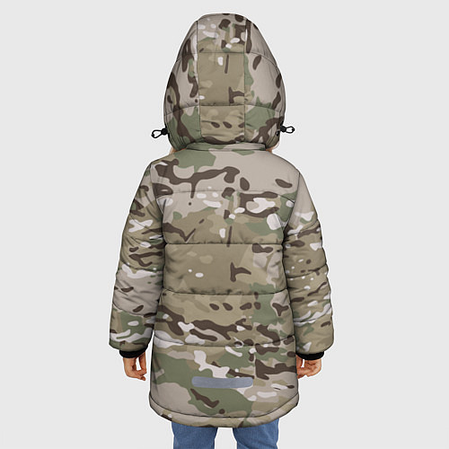 Зимняя куртка для девочки Камуфляж Multicam / 3D-Черный – фото 4