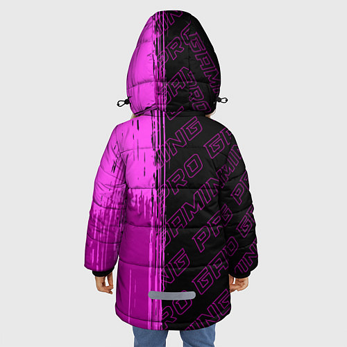Зимняя куртка для девочки Poppy Playtime pro gaming: по-вертикали / 3D-Черный – фото 4