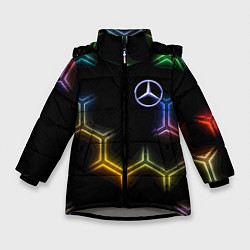 Зимняя куртка для девочки Mercedes - neon pattern