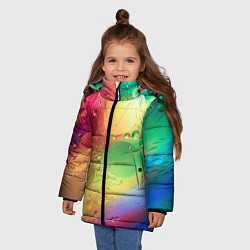 Куртка зимняя для девочки Свет и пузыри, цвет: 3D-черный — фото 2