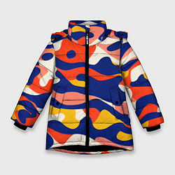 Куртка зимняя для девочки Камуфляж нестандартной расцветки, цвет: 3D-черный