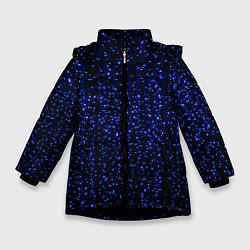 Куртка зимняя для девочки Праздничные неоновые огоньки, цвет: 3D-черный