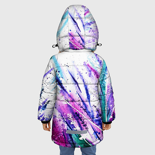 Зимняя куртка для девочки Лавандовое поле / 3D-Черный – фото 4