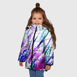 Куртка зимняя для девочки Лавандовое поле, цвет: 3D-черный — фото 2