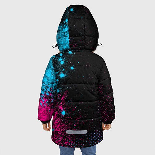 Зимняя куртка для девочки Manchester City - neon gradient: по-вертикали / 3D-Черный – фото 4