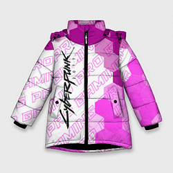 Куртка зимняя для девочки Cyberpunk 2077 pro gaming: по-вертикали, цвет: 3D-черный