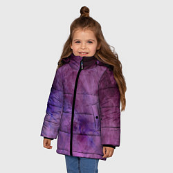 Куртка зимняя для девочки Сиреневый туман, цвет: 3D-черный — фото 2