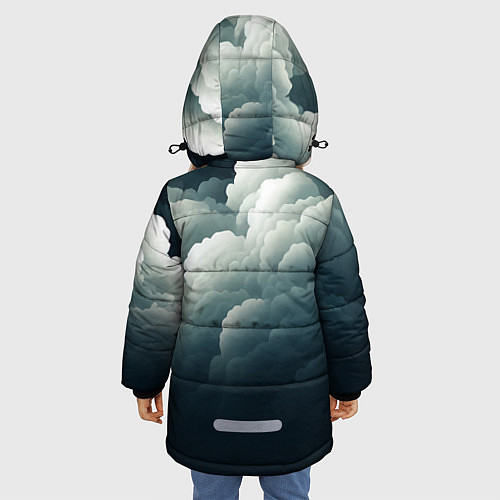 Зимняя куртка для девочки Темные тучи - иллюстрация / 3D-Черный – фото 4