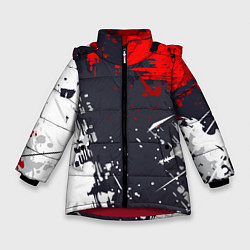 Куртка зимняя для девочки Абстрактные брызги, цвет: 3D-красный