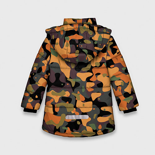 Зимняя куртка для девочки Камуфляж осенний лес / 3D-Светло-серый – фото 2