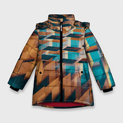 Зимняя куртка для девочки Абстрактное множество поверхностей разных цветов