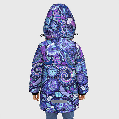 Зимняя куртка для девочки Flower patterns / 3D-Светло-серый – фото 4