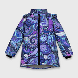 Куртка зимняя для девочки Flower patterns, цвет: 3D-светло-серый