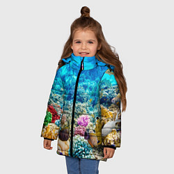 Куртка зимняя для девочки Дно морское, цвет: 3D-красный — фото 2