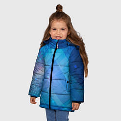 Куртка зимняя для девочки Точки и взаимосвязанные линии, цвет: 3D-красный — фото 2