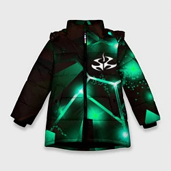 Куртка зимняя для девочки Hitman разлом плит, цвет: 3D-черный