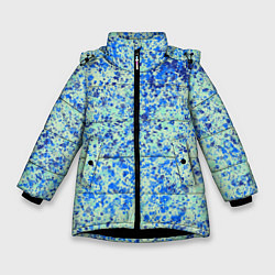 Куртка зимняя для девочки Текстура абстракция лёд синий, цвет: 3D-черный