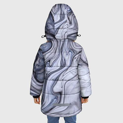 Зимняя куртка для девочки Чёрная акварель / 3D-Черный – фото 4